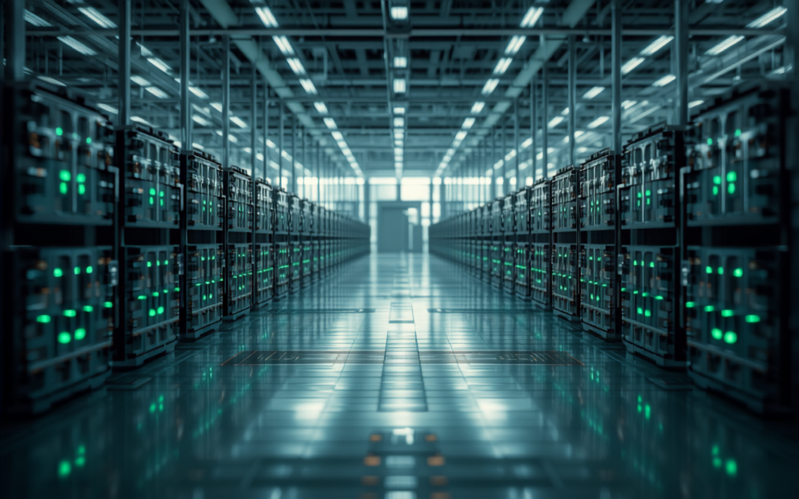 Rows of battery modules in a modern refurbishment facility
